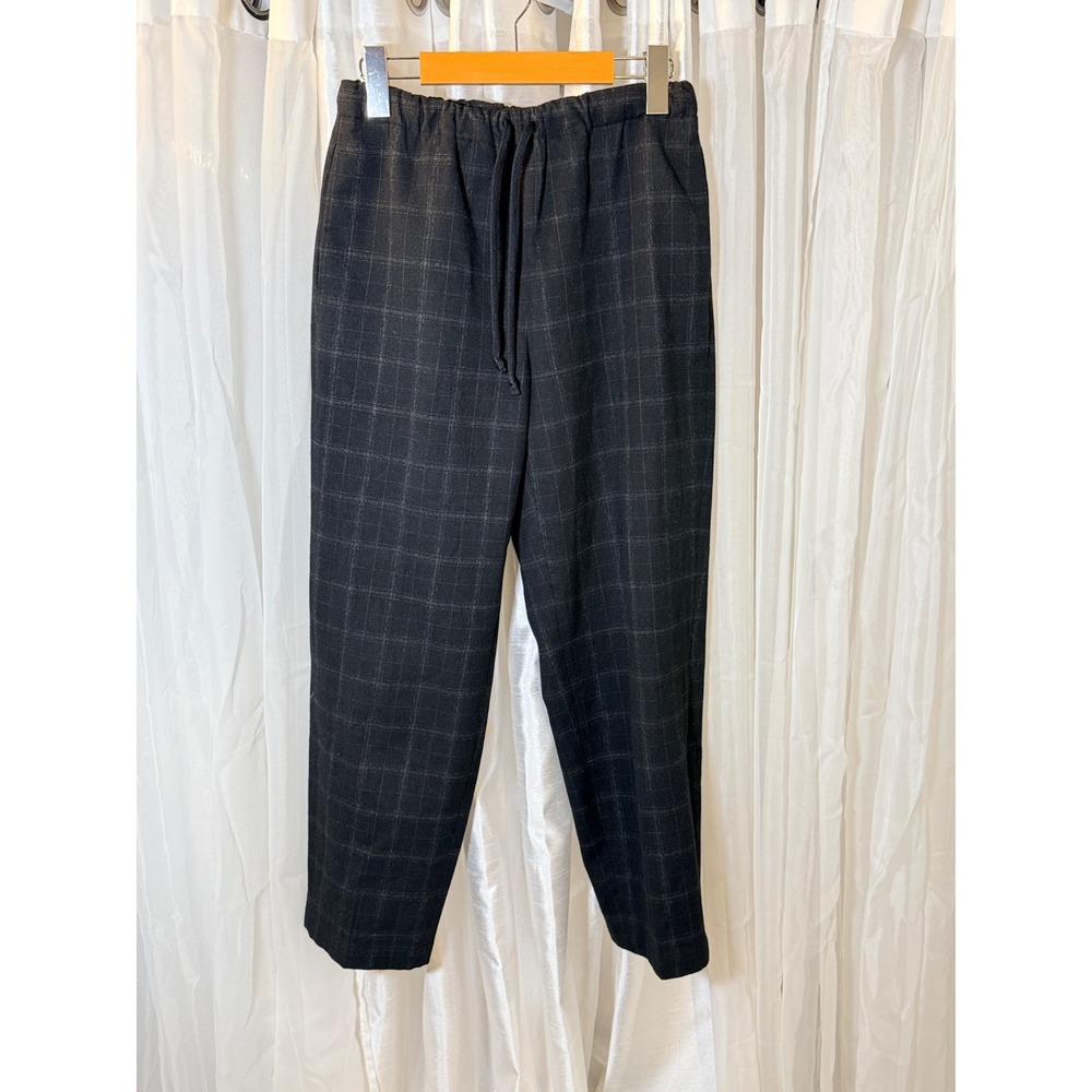 The Group Babaton Plaid Trousers Womens Small Black Windowpane Drawstring Pants